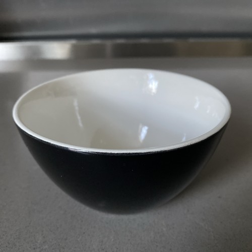 Black ceramic sugar bowl - bowl, in